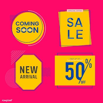 Set of sale and promotion badges vector | Free stock vector - 511965