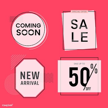 Set of sale and promotion badges vector | Free stock vector - 511966