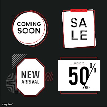 Set of sale and promotion badges vector | Free stock vector - 511975