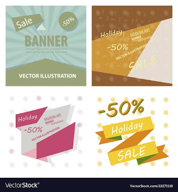 Set of sale banner big sale banner template vector image
