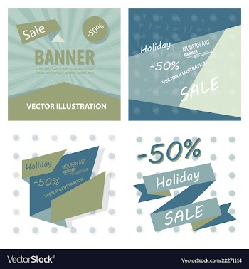 Set of sale banner big sale banner template vector image