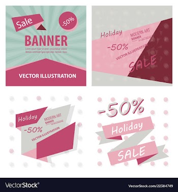 Set of sale banner big sale banner template vector image
