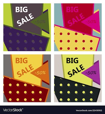 Set of sale banner big sale banner template vector image