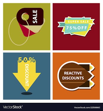 Set of sale banner template design discount icons vector image