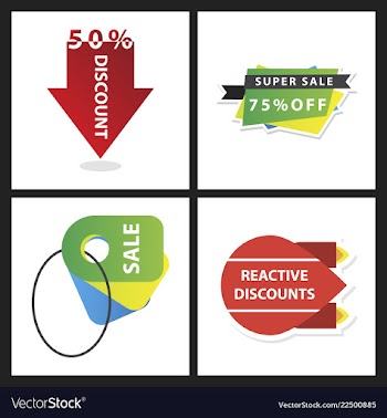 Set of sale banner template design discount icons vector image
