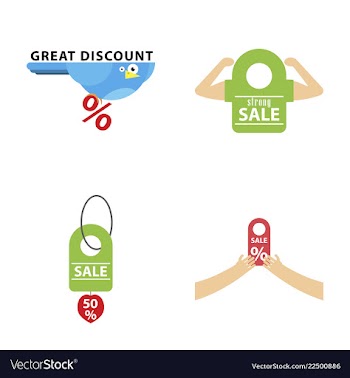 Set of sale banner template design discount icons vector image