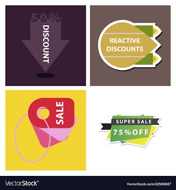 Set of sale banner template design discount icons vector image