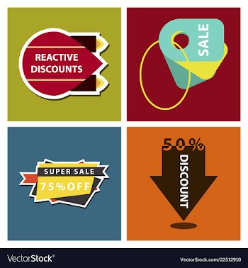 Set of sale banner template design discount icons vector image