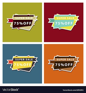 Set of sale banner template design discount icons vector image