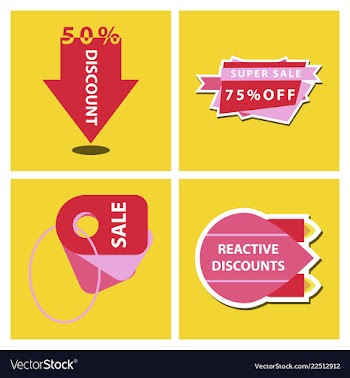 Set of sale banner template design discount icons vector image
