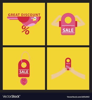 Set of sale banner template design discount icons vector image