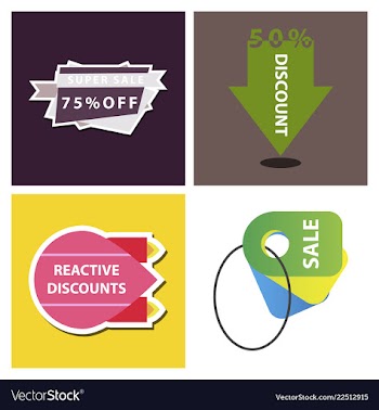 Set of sale banner template design discount icons vector image