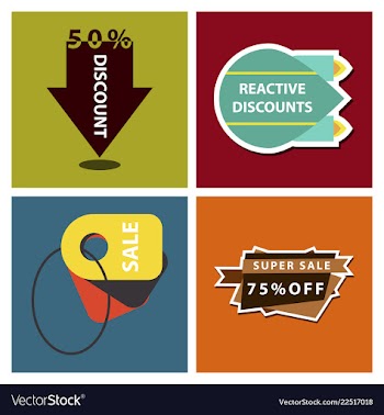 Set of sale banner template design discount icons vector image