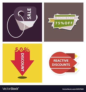 Set of sale banner template design discount icons vector image