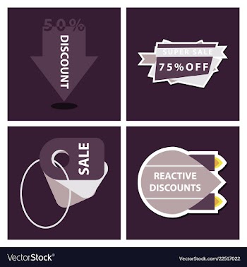 Set of sale banner template design discount icons vector image