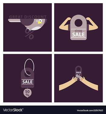 Set of sale banner template design discount icons vector image