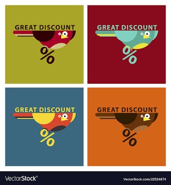 Set of sale banner template design discount icons vector image