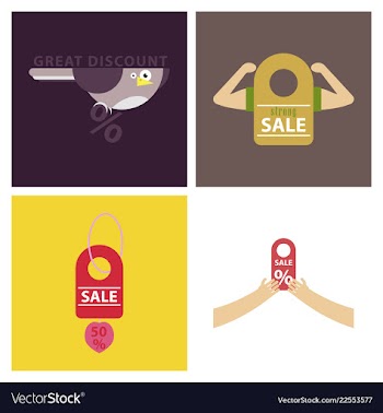 Set of sale banner template design discount icons vector image