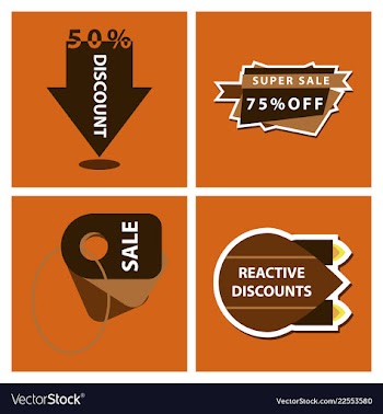 Set of sale banner template design discount icons vector image