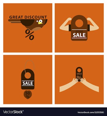 Set of sale banner template design discount icons vector image