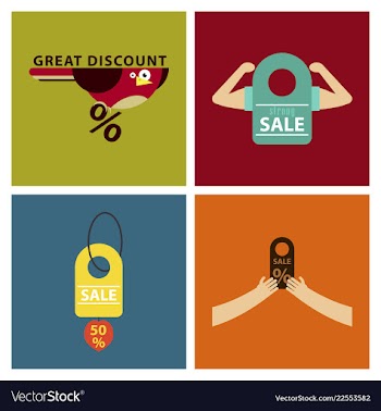 Set of sale banner template design discount icons vector image