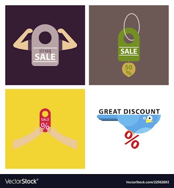 Set of sale banner template design discount icons vector image