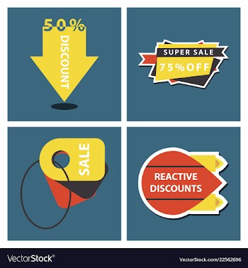 Set of sale banner template design discount icons vector image