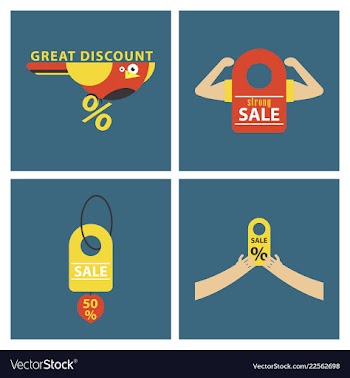 Set of sale banner template design discount icons vector image