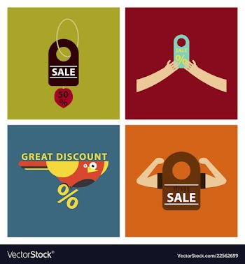 Set of sale banner template design discount icons vector image
