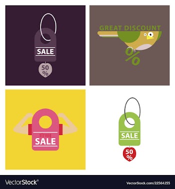 Set of sale banner template design discount icons vector image