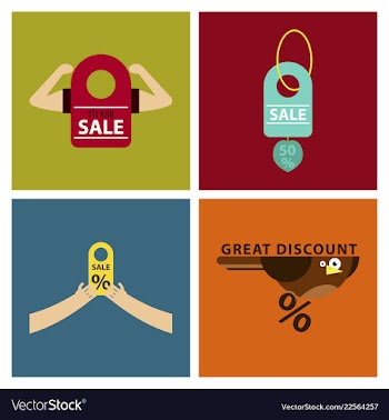 Set of sale banner template design discount icons vector image