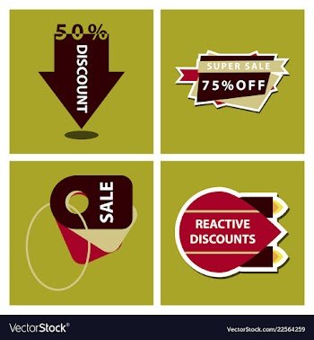 Set of sale banner template design discount icons vector image