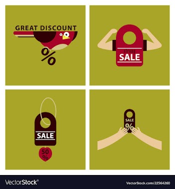 Set of sale banner template design discount icons vector image