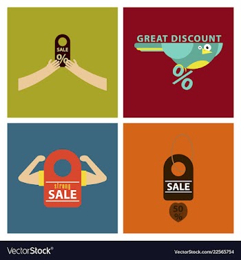 Set of sale banner template design discount icons vector image