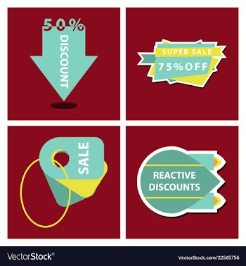 Set of sale banner template design discount icons vector image
