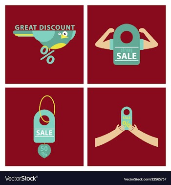 Set of sale banner template design discount icons vector image