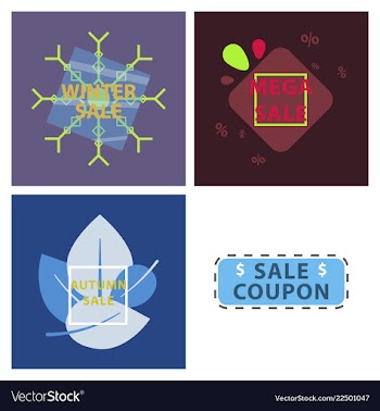 Set of sale banners template design in color vector image