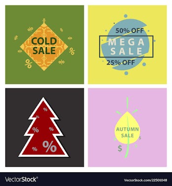 Set of sale banners template design in color vector image