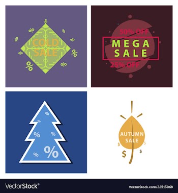 Set of sale banners template design in color vector image
