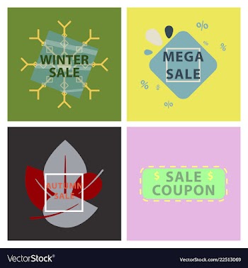 Set of sale banners template design in color vector image