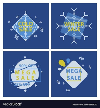 Set of sale banners template design in color vector image