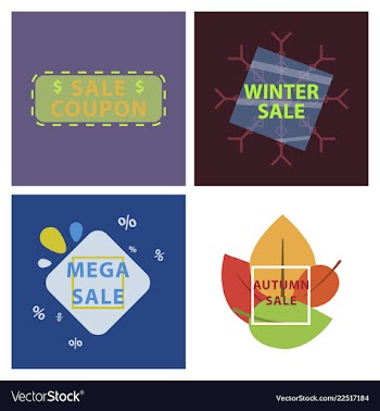 Set of sale banners template design in color vector image