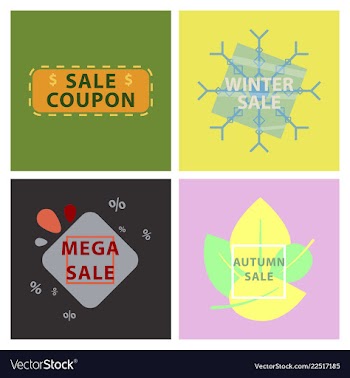 Set of sale banners template design in color vector image