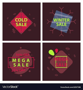 Set of sale banners template design in color vector image