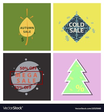 Set of sale banners template design in color vector image