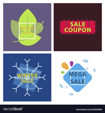 Set of sale banners template design in color vector image