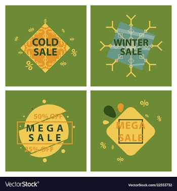 Set of sale banners template design in color vector image