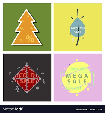 Set of sale banners template design in color vector image