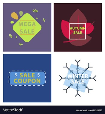 Set of sale banners template design in color vector image