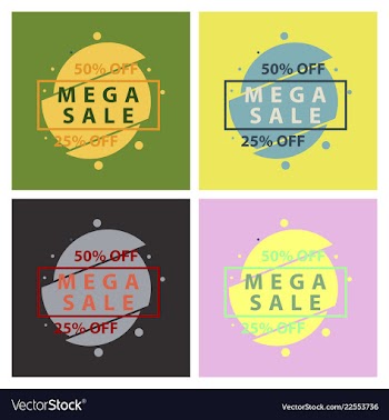 Set of sale banners template design in color vector image